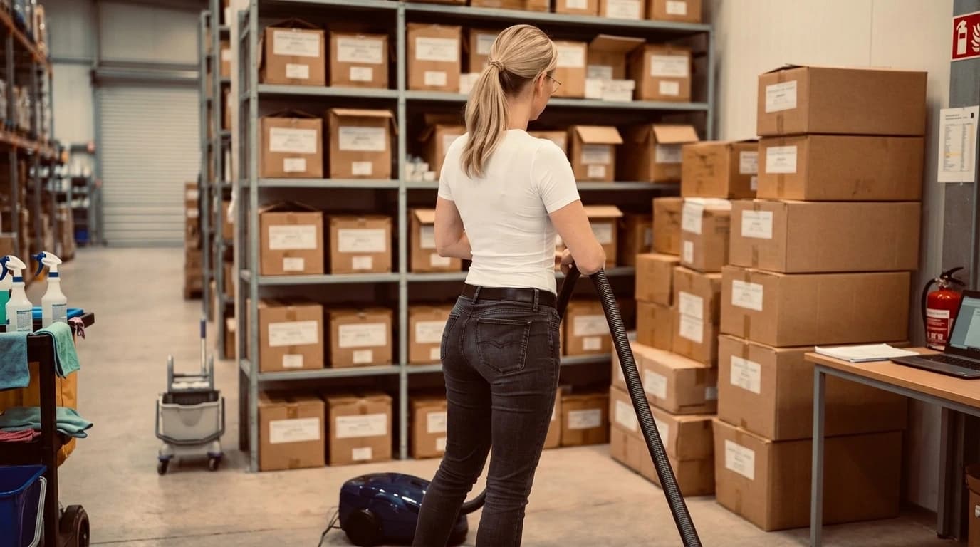 BG Service rengøringsmedarbejder i aktion